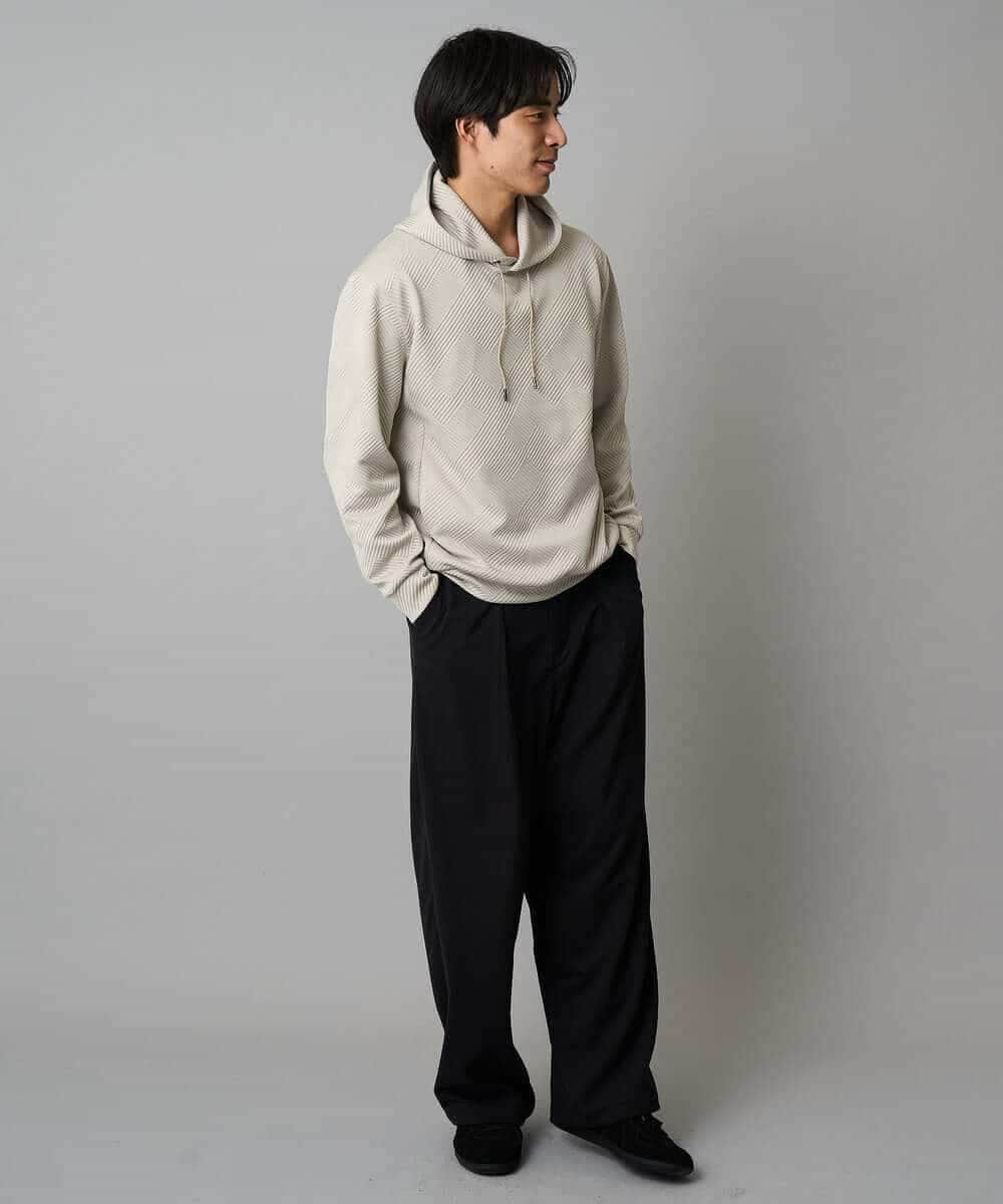 KHLAD33069 a.v.v MEN(アー・ヴェ・ヴェ) 【イージーケア/洗濯機で洗える】裏微起毛ストレッチオーバーパンツ ブラック