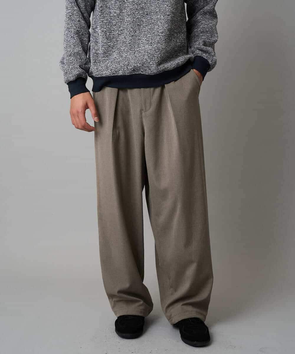 KHLAD33069 a.v.v MEN(アー・ヴェ・ヴェ) 【イージーケア/洗濯機で洗える】裏微起毛ストレッチオーバーパンツ ブラック