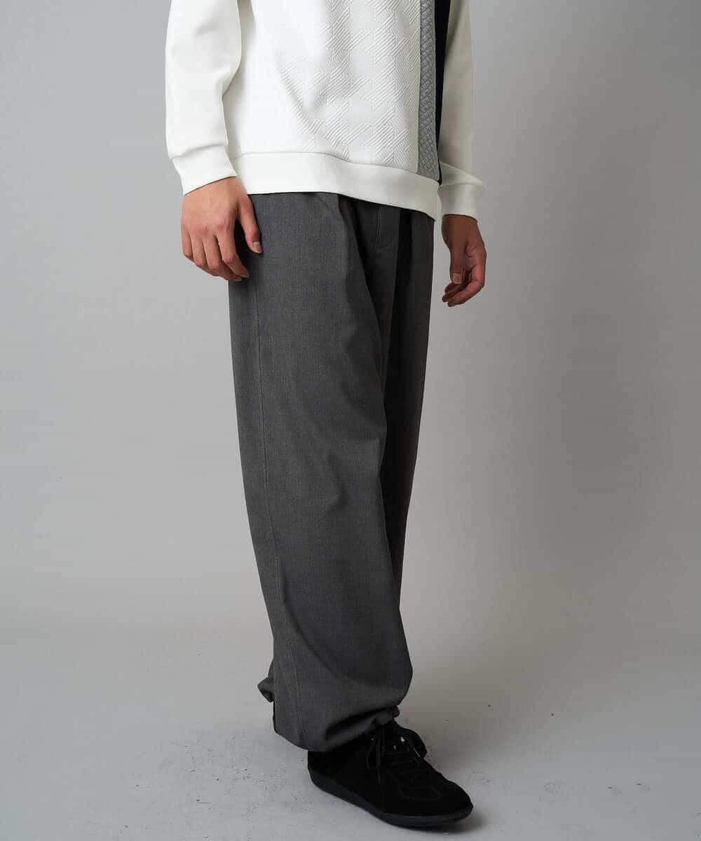 KHLAD33069 a.v.v MEN(アー・ヴェ・ヴェ) 【イージーケア/洗濯機で洗える】裏微起毛ストレッチオーバーパンツ ブラック