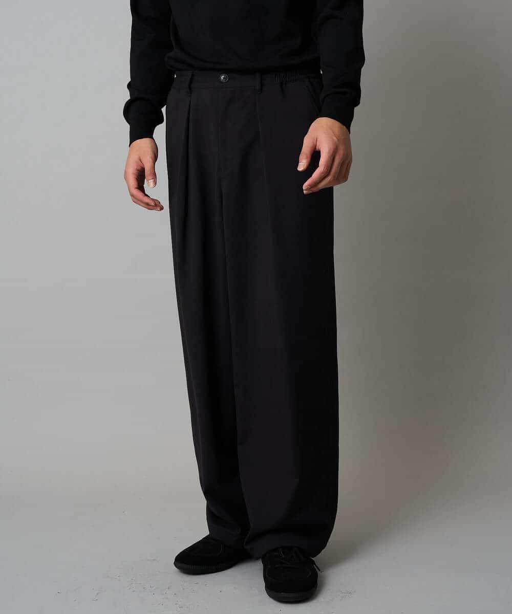 KHLAD33069 a.v.v MEN(アー・ヴェ・ヴェ) 【イージーケア/洗濯機で洗える】裏微起毛ストレッチオーバーパンツ ブラック