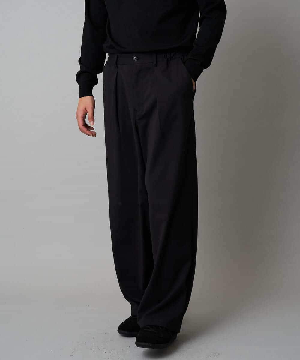 KHLAD33069 a.v.v MEN(アー・ヴェ・ヴェ) 【イージーケア/洗濯機で洗える】裏微起毛ストレッチオーバーパンツ ブラック