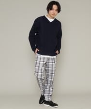 KHLCS04059 a.v.v MEN(アー・ヴェ・ヴェ) アーバンタックチェックパンツ グレー