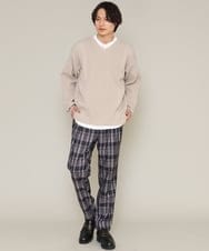 KHLCS04059 a.v.v MEN(アー・ヴェ・ヴェ) アーバンタックチェックパンツ グレー