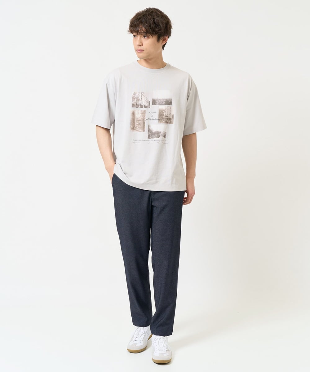 KHLEA02064 a.v.v MEN(アー・ヴェ・ヴェ) 【ON/OFF兼用】スマートシャンブレーテーパードパンツ(スマートシリーズ）セットアップ可 ダークグレー