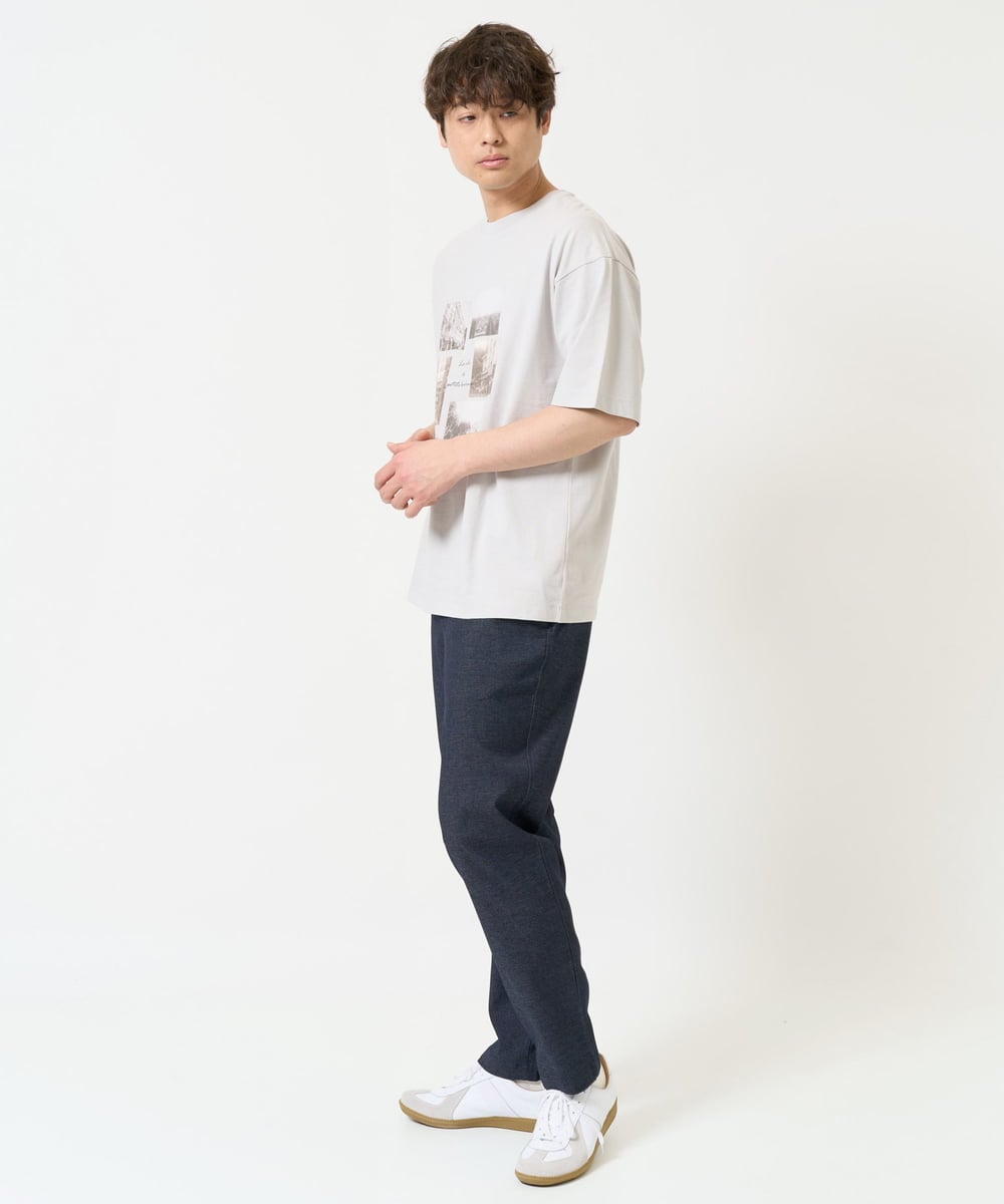 KHLEA02064 a.v.v MEN(アー・ヴェ・ヴェ) 【ON/OFF兼用】スマートシャンブレーテーパードパンツ(スマートシリーズ）セットアップ可 ダークグレー