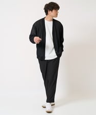 KHLEA02064 a.v.v MEN(アー・ヴェ・ヴェ) 【ON/OFF兼用】スマートシャンブレーテーパードパンツ(スマートシリーズ）セットアップ可 ダークグレー
