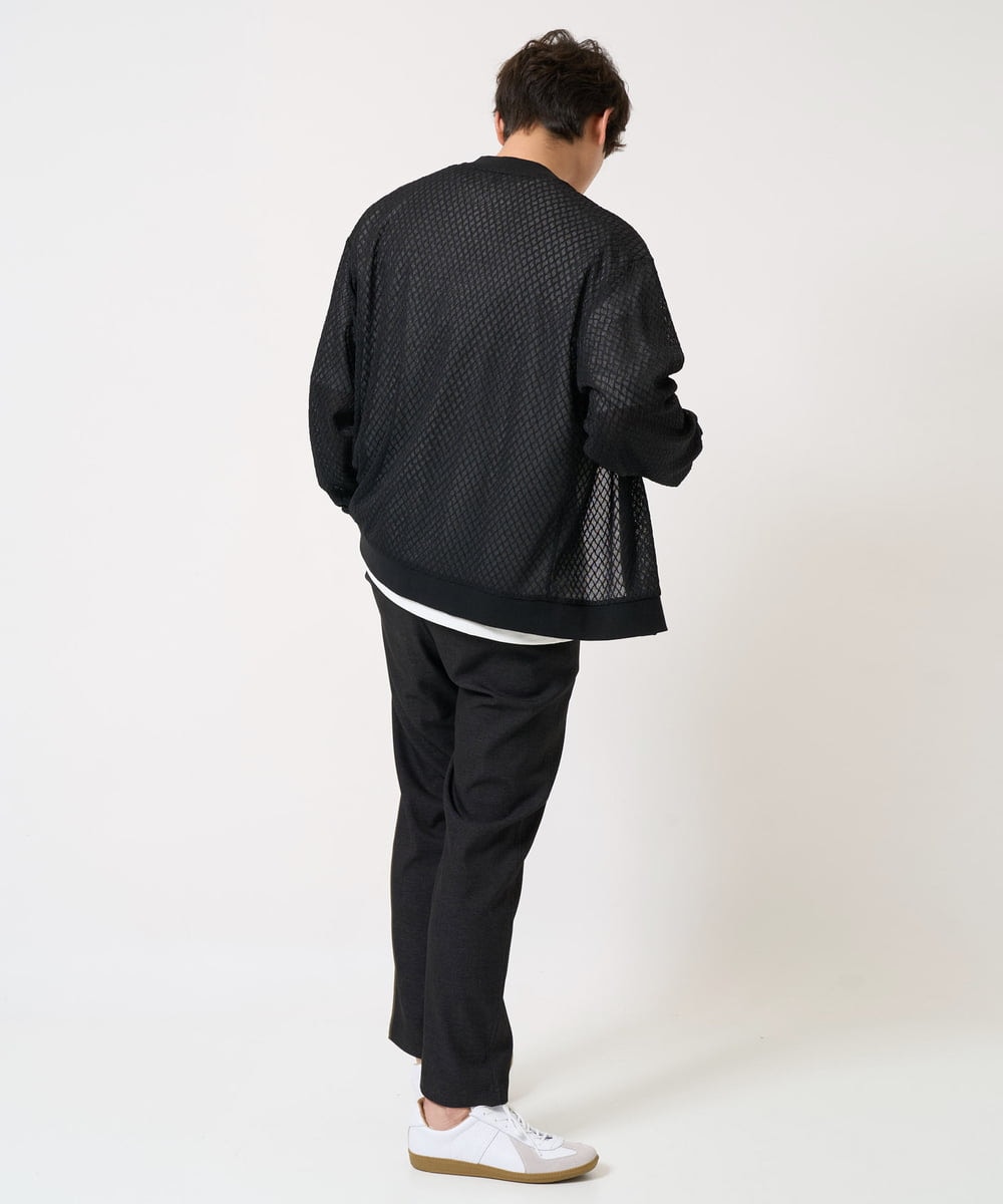 KHLEA02064 a.v.v MEN(アー・ヴェ・ヴェ) 【ON/OFF兼用】スマートシャンブレーテーパードパンツ(スマートシリーズ）セットアップ可 ダークグレー