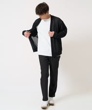 KHLEA02064 a.v.v MEN(アー・ヴェ・ヴェ) 【ON/OFF兼用】スマートシャンブレーテーパードパンツ(スマートシリーズ）セットアップ可 ダークグレー