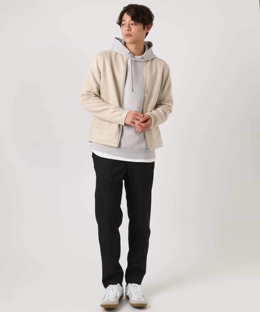 KHLEA02064 a.v.v MEN(アー・ヴェ・ヴェ) 【ON/OFF兼用】スマートシャンブレーテーパードパンツ(スマートシリーズ）セットアップ可 ダークグレー
