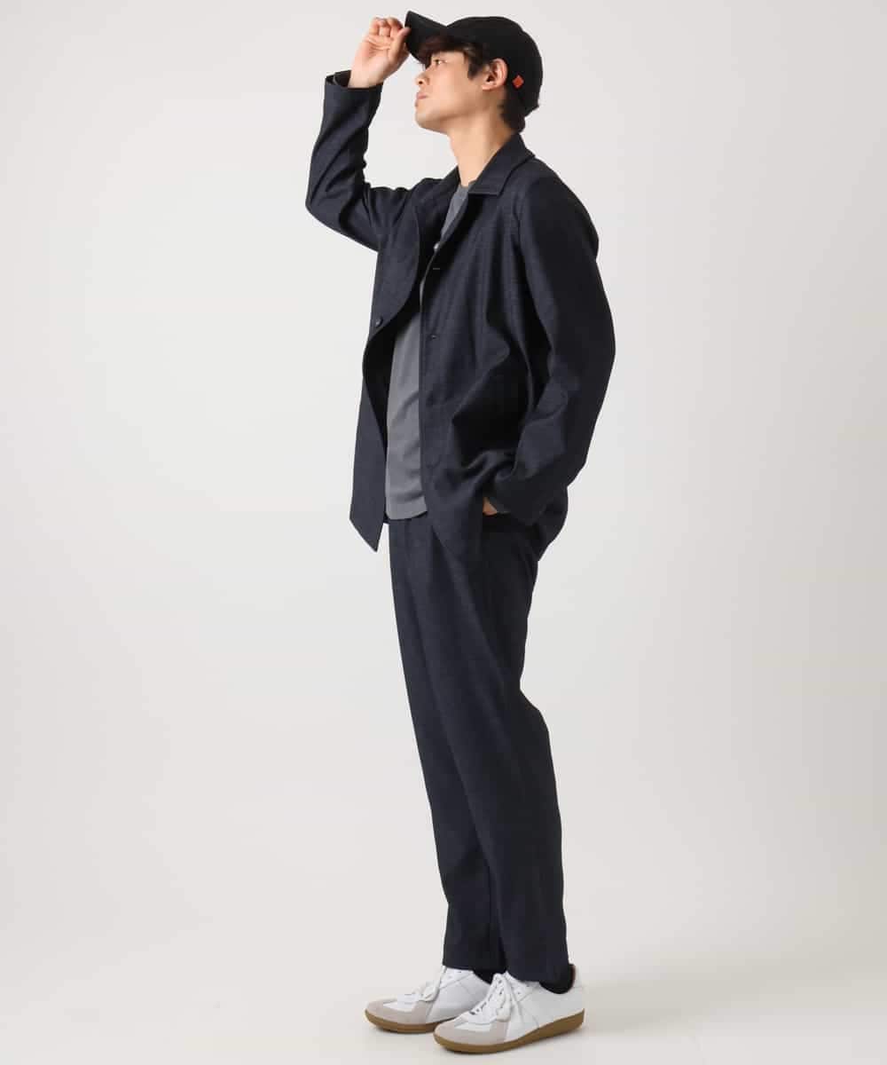 KHLEA02064 a.v.v MEN(アー・ヴェ・ヴェ) 【ON/OFF兼用】スマートシャンブレーテーパードパンツ(スマートシリーズ）セットアップ可 ダークグレー