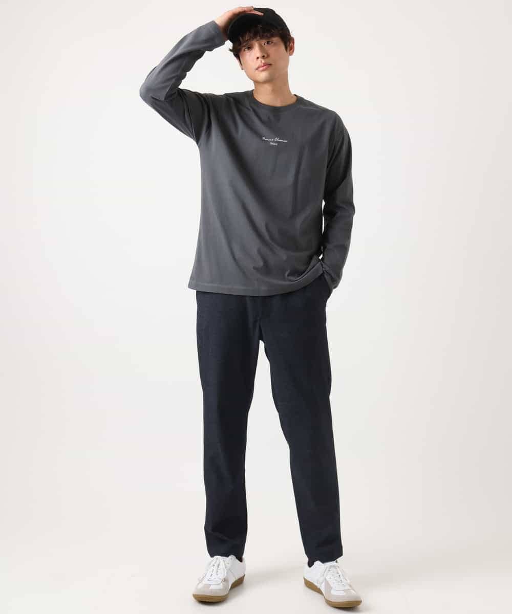 KHLEA02064 a.v.v MEN(アー・ヴェ・ヴェ) 【ON/OFF兼用】スマートシャンブレーテーパードパンツ(スマートシリーズ）セットアップ可 ダークグレー