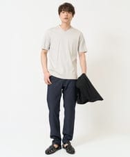 KHLEA03064 a.v.v MEN(アー・ヴェ・ヴェ) 【定番パンツ】スマートシャンブレー5ポケットパンツ(セットアップ可） ダークグレー