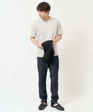 KHLEA03064 a.v.v MEN(アー・ヴェ・ヴェ) 【定番パンツ】スマートシャンブレー5ポケットパンツ(セットアップ可） ダークグレー