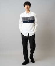 KHLEA03064 a.v.v MEN(アー・ヴェ・ヴェ) 【ストレッチ】スマートシャンブレー5ポケットパンツ(セットアップ可） ダークグレー