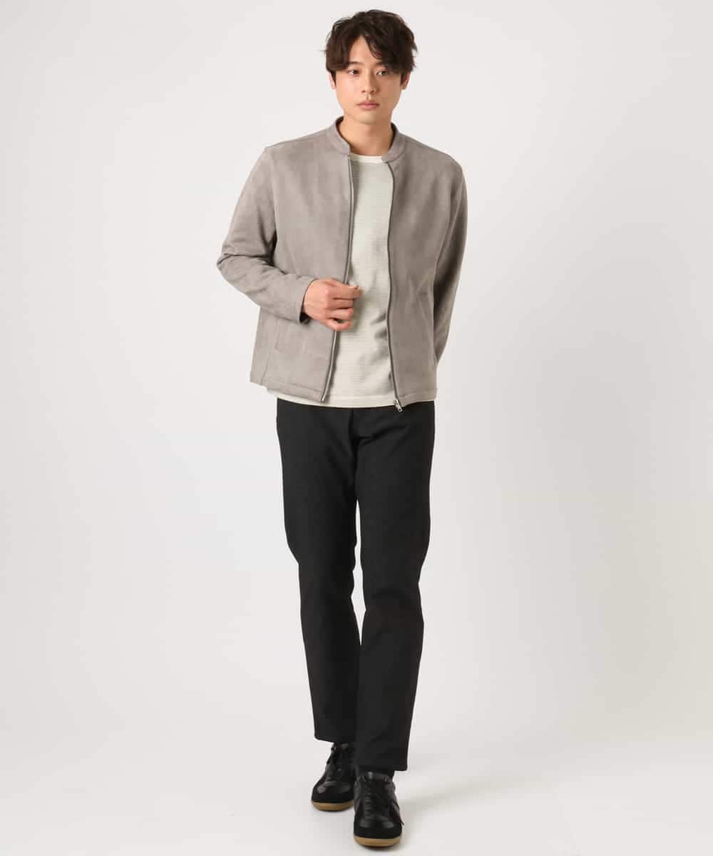 KHLEA03064 a.v.v MEN(アー・ヴェ・ヴェ) 【定番パンツ】スマートシャンブレー5ポケットパンツ(セットアップ可） ダークグレー