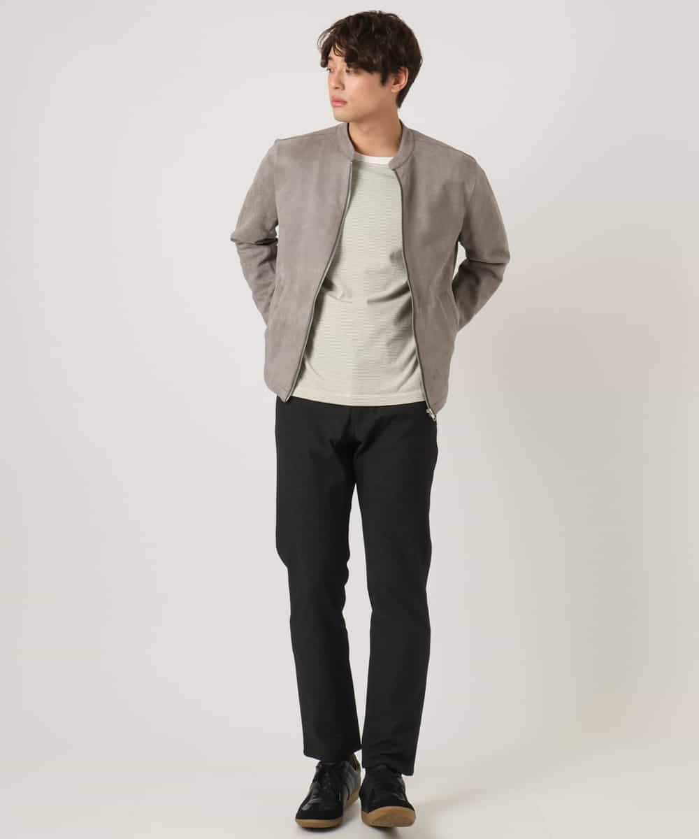 KHLEA03064 a.v.v MEN(アー・ヴェ・ヴェ) 【定番パンツ】スマートシャンブレー5ポケットパンツ(セットアップ可） ダークグレー