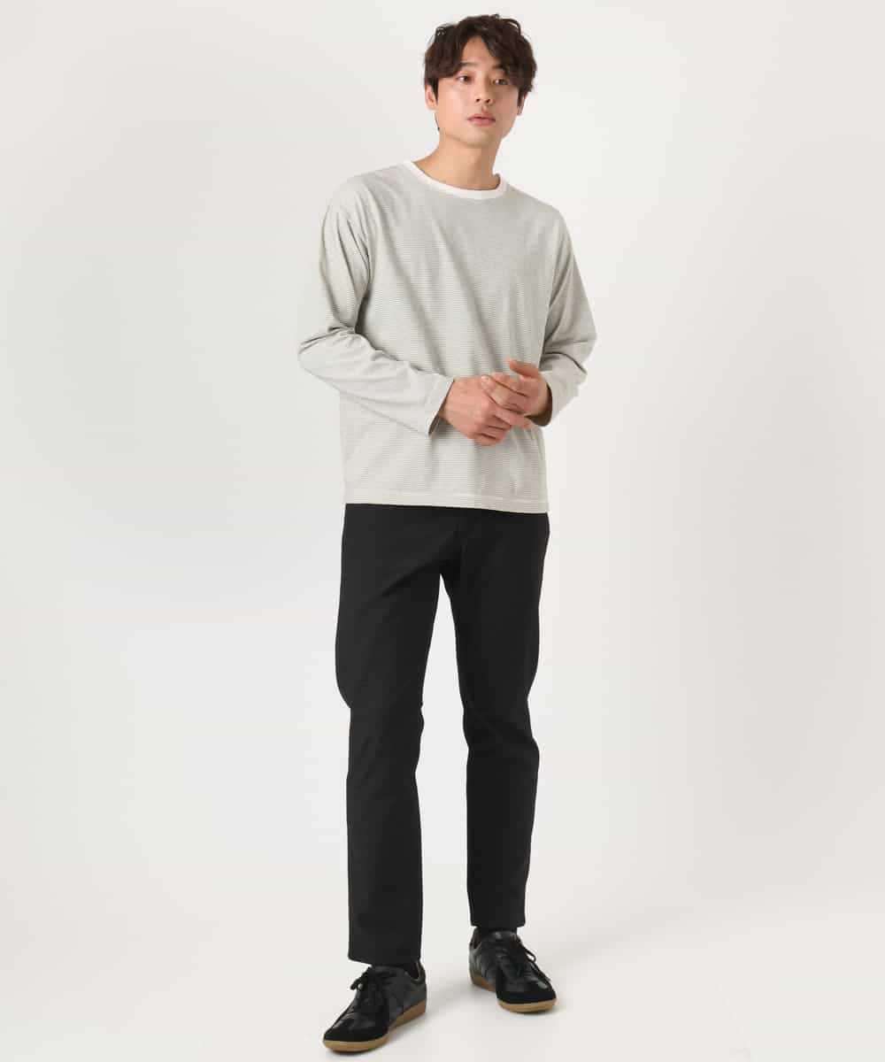 KHLEA03064 a.v.v MEN(アー・ヴェ・ヴェ) 【定番パンツ】スマートシャンブレー5ポケットパンツ(セットアップ可） ダークグレー