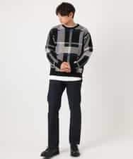 KHLEA03064 a.v.v MEN(アー・ヴェ・ヴェ) 【定番パンツ】スマートシャンブレー5ポケットパンツ(セットアップ可） ダークグレー