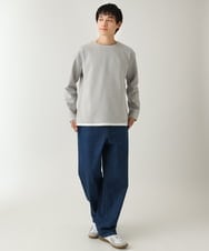KHLEA10079 a.v.v MEN(アー・ヴェ・ヴェ) 【大人デニム】ワイドストレートデニムパンツ ブルー