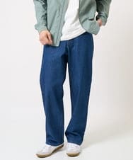KHLEA10079 a.v.v MEN(アー・ヴェ・ヴェ) 【大人デニム】ワイドストレートデニムパンツ ブルー