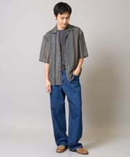 KHLEA10079 a.v.v MEN(アー・ヴェ・ヴェ) 【大人デニム】ワイドストレートデニムパンツ ブルー