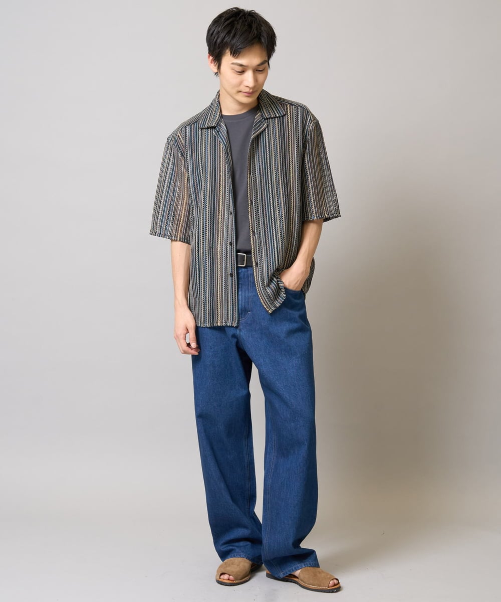 KHLEA10079 a.v.v MEN(アー・ヴェ・ヴェ) 【大人デニム】ワイドストレートデニムパンツ ブルー