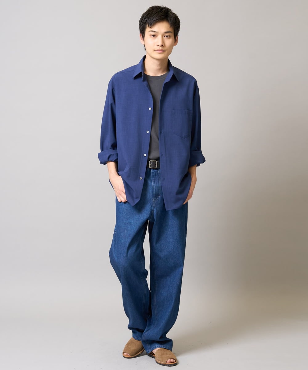 KHLEA10079 a.v.v MEN(アー・ヴェ・ヴェ) 【大人デニム】ワイドストレートデニムパンツ ブルー
