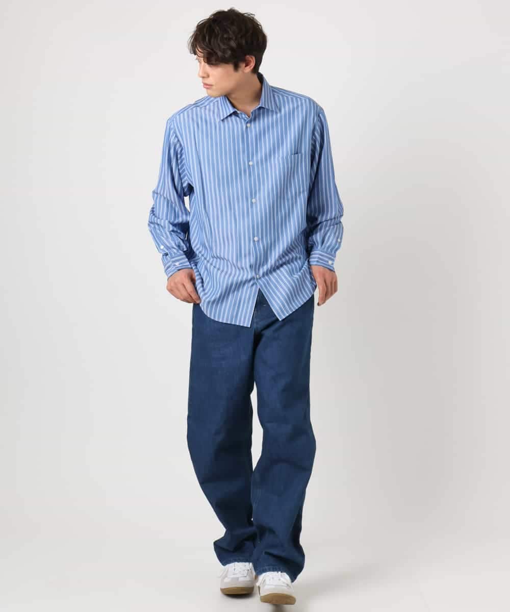 KHLEA10079 a.v.v MEN(アー・ヴェ・ヴェ) 【大人デニム】ワイドストレートデニムパンツ ブルー