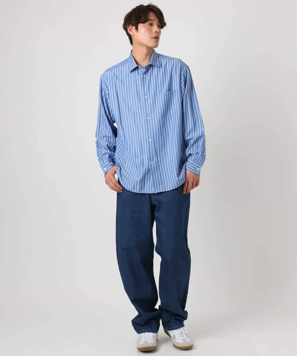 KHLEA10079 a.v.v MEN(アー・ヴェ・ヴェ) 【大人デニム】ワイドストレートデニムパンツ ブルー