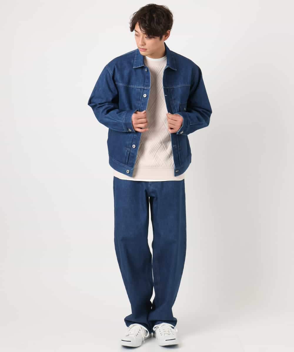 KHLEA10079 a.v.v MEN(アー・ヴェ・ヴェ) 【大人デニム】ワイドストレートデニムパンツ ブルー
