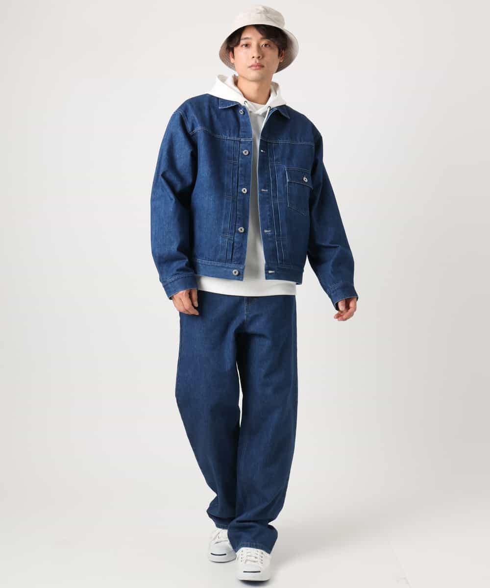 KHLEA10079 a.v.v MEN(アー・ヴェ・ヴェ) 【大人デニム】ワイドストレートデニムパンツ ブルー