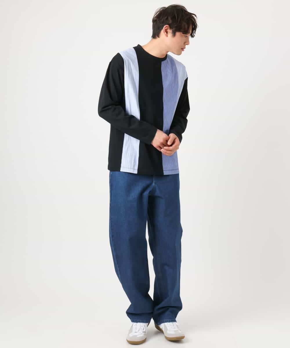 KHLEA10079 a.v.v MEN(アー・ヴェ・ヴェ) 【大人デニム】ワイドストレートデニムパンツ ブルー