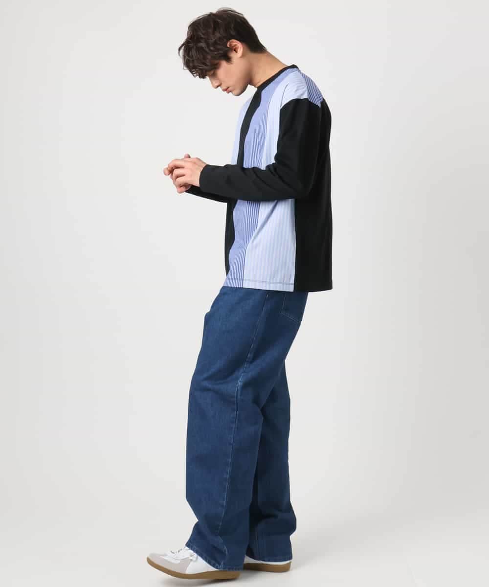 KHLEA10079 a.v.v MEN(アー・ヴェ・ヴェ) 【大人デニム】ワイドストレートデニムパンツ ブルー