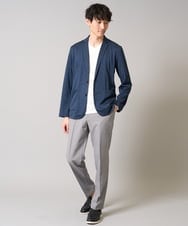 KHLEA84079 a.v.v MEN(アー・ヴェ・ヴェ) 【洗濯機で洗える/ストレッチ】メランジストレッチイージースラックス グレー