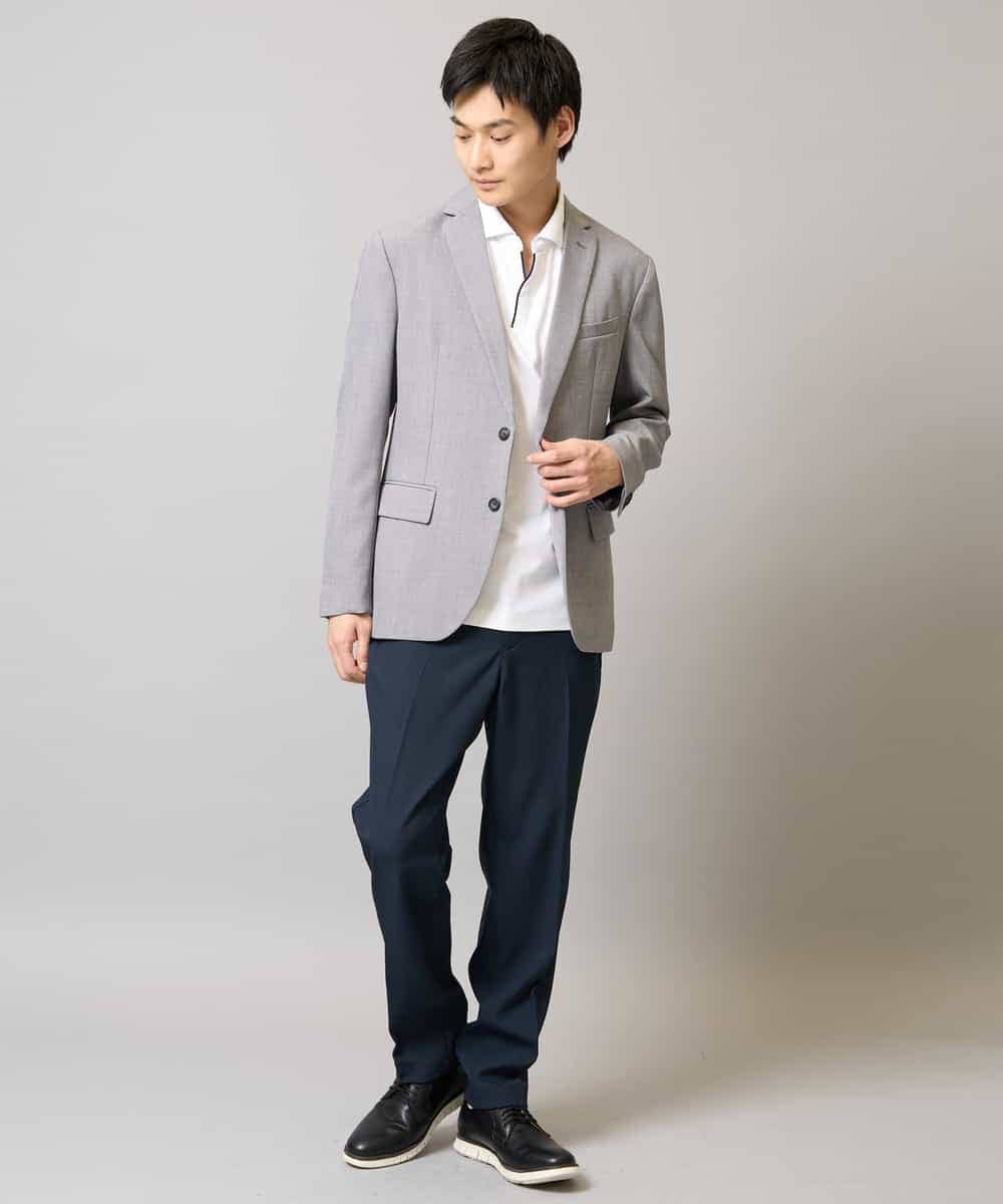 KHLEA84079 a.v.v MEN(アー・ヴェ・ヴェ) 【洗濯機で洗える/ストレッチ】メランジストレッチイージースラックス グレー