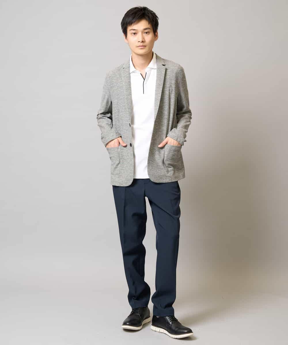 KHLEA84079 a.v.v MEN(アー・ヴェ・ヴェ) 【洗濯機で洗える/ストレッチ】メランジストレッチイージースラックス グレー
