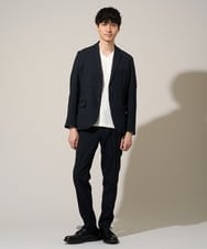 KHLED01069 a.v.v MEN(アー・ヴェ・ヴェ) 【イージーケア/洗濯機で洗える/ストレッチ】グレンチェックストレッチスマートスラックス ネイビー