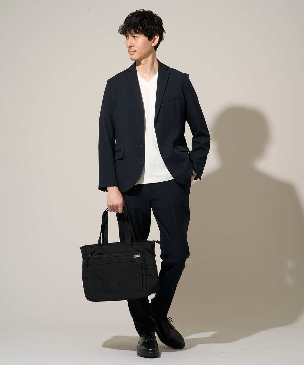 KHLED01069 a.v.v MEN(アー・ヴェ・ヴェ) 【イージーケア/洗濯機で洗える/ストレッチ】グレンチェックストレッチスマートスラックス ネイビー