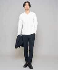 KHLED01069 a.v.v MEN(アー・ヴェ・ヴェ) 【イージーケア/洗濯機で洗える/ストレッチ】グレンチェックストレッチスマートスラックス ネイビー