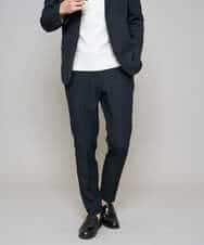 KHLED01069 a.v.v MEN(アー・ヴェ・ヴェ) 【イージーケア/洗濯機で洗える/ストレッチ】グレンチェックストレッチスマートスラックス ネイビー