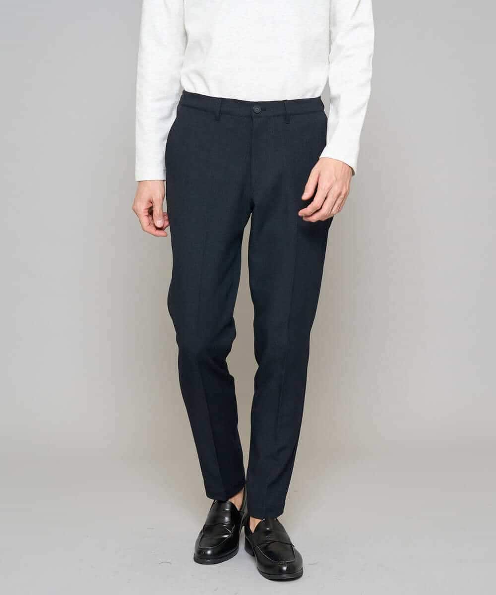 KHLED01069 a.v.v MEN(アー・ヴェ・ヴェ) 【イージーケア/洗濯機で洗える/ストレッチ】グレンチェックストレッチスマートスラックス ネイビー