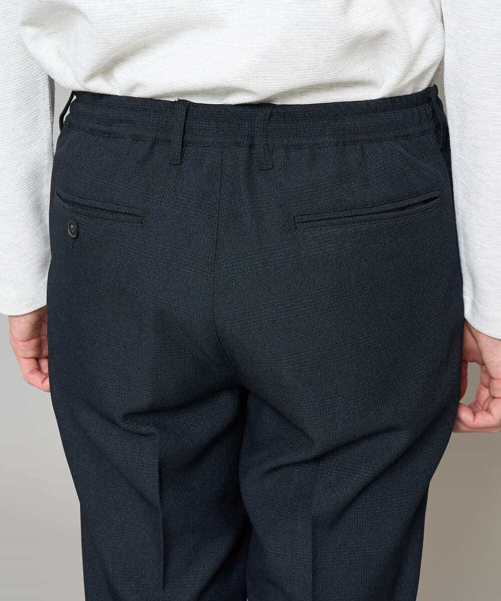 KHLED01069 a.v.v MEN(アー・ヴェ・ヴェ) 【イージーケア/洗濯機で洗える/ストレッチ】グレンチェックストレッチスマートスラックス ネイビー