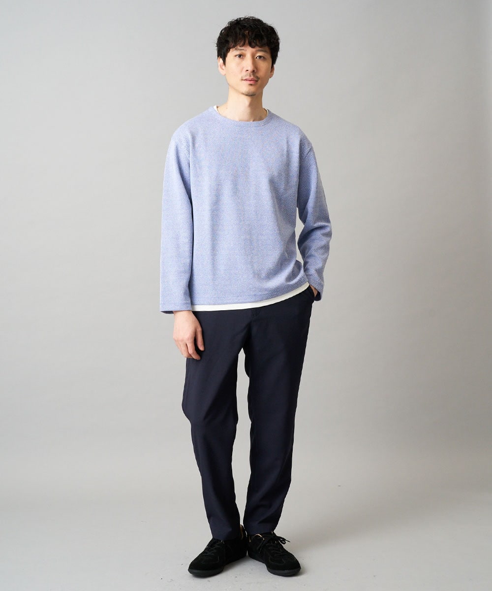 KHLED03069 a.v.v MEN(アー・ヴェ・ヴェ) 春夏のオフィススタイルにおすすめ【イージーケア/洗濯機で洗える/毛玉になりにくい/ストレッチ】アムンゼンストレッチセミルーズパンツ ベージュ