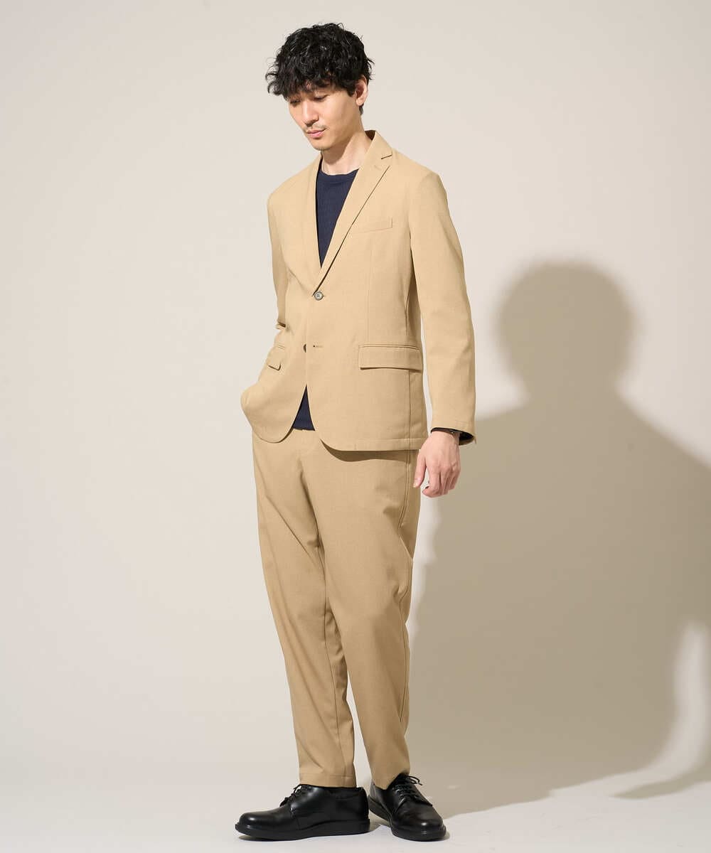 KHLED03069 a.v.v MEN(アー・ヴェ・ヴェ) 【イージーケア/洗濯機で洗える/毛玉になりにくい/ストレッチ】アムンゼンストレッチセミルーズパンツ ベージュ