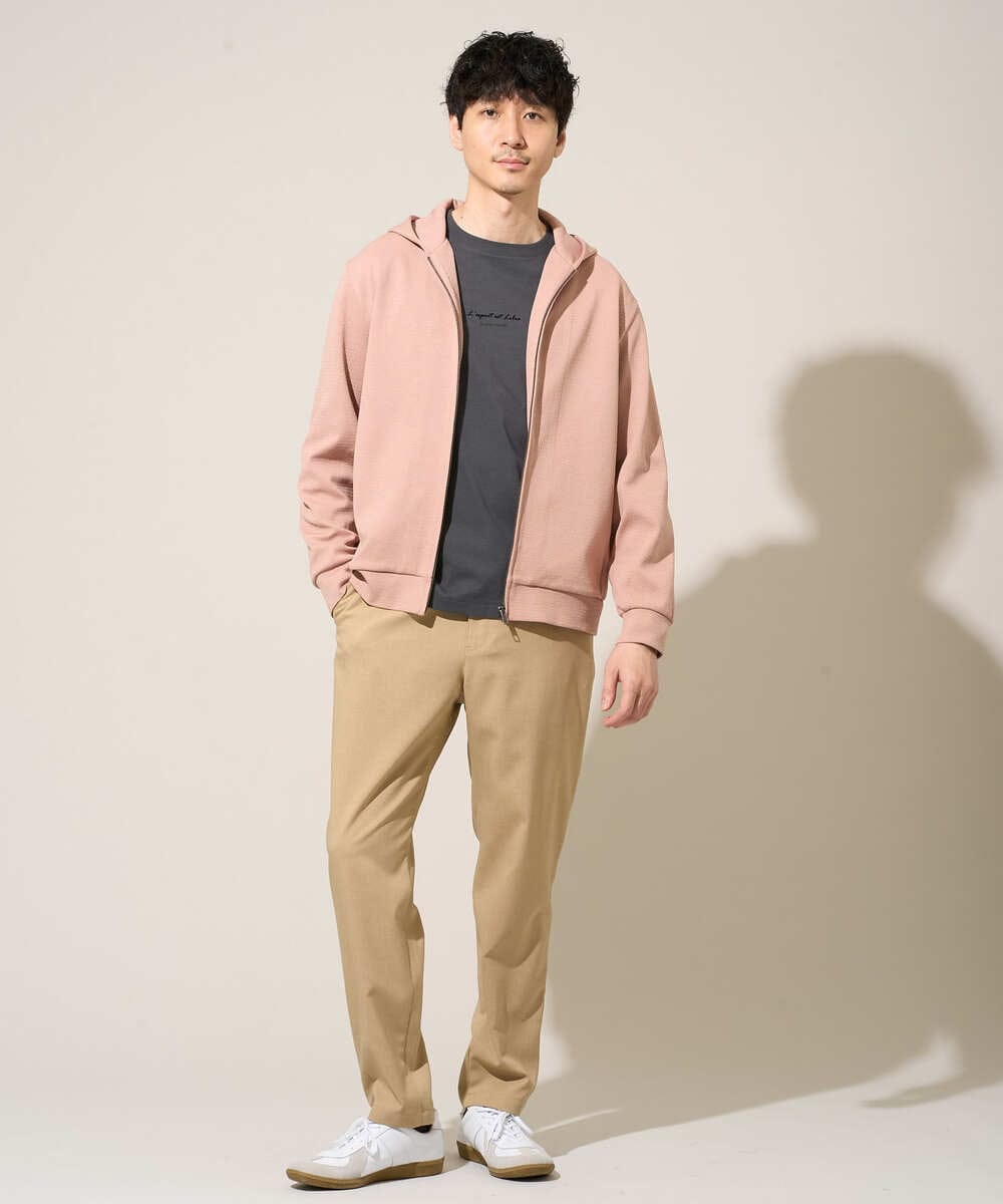 KHLED03069 a.v.v MEN(アー・ヴェ・ヴェ) 【イージーケア/洗濯機で洗える/毛玉になりにくい/ストレッチ】アムンゼンストレッチセミルーズパンツ ベージュ