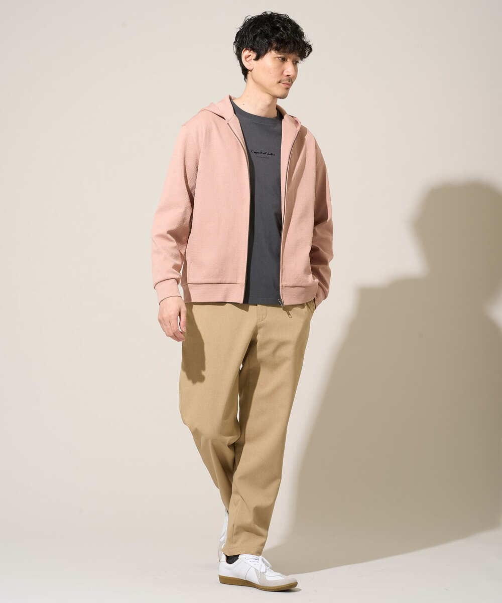 KHLED03069 a.v.v MEN(アー・ヴェ・ヴェ) 【イージーケア/洗濯機で洗える/毛玉になりにくい/ストレッチ】アムンゼンストレッチセミルーズパンツ ベージュ