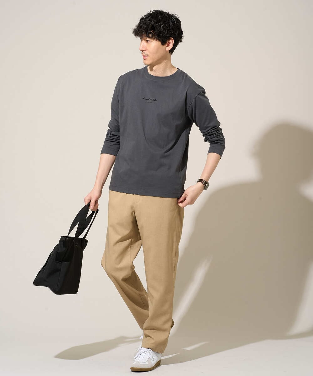 KHLED03069 a.v.v MEN(アー・ヴェ・ヴェ) 【イージーケア/洗濯機で洗える/毛玉になりにくい/ストレッチ】アムンゼンストレッチセミルーズパンツ ベージュ