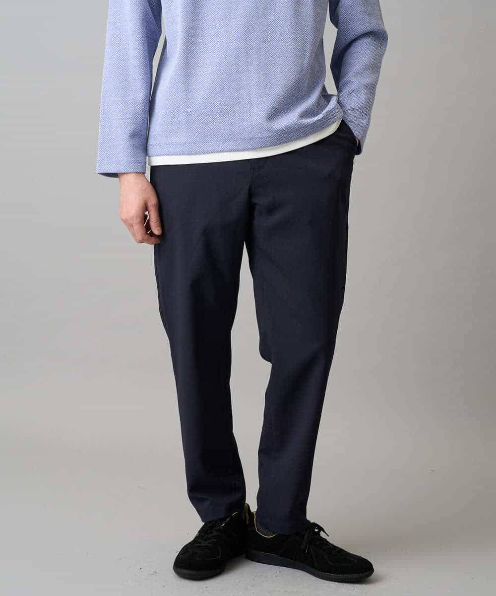 KHLED03069 a.v.v MEN(アー・ヴェ・ヴェ) 【イージーケア/洗濯機で洗える/毛玉になりにくい/ストレッチ】アムンゼンストレッチセミルーズパンツ ネイビー