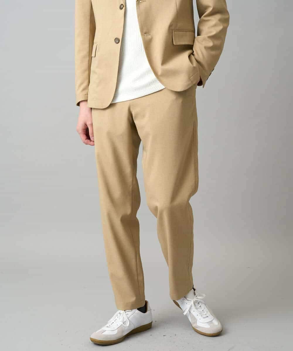 KHLED03069 a.v.v MEN(アー・ヴェ・ヴェ) 【イージーケア/洗濯機で洗える/毛玉になりにくい/ストレッチ】アムンゼンストレッチセミルーズパンツ ベージュ