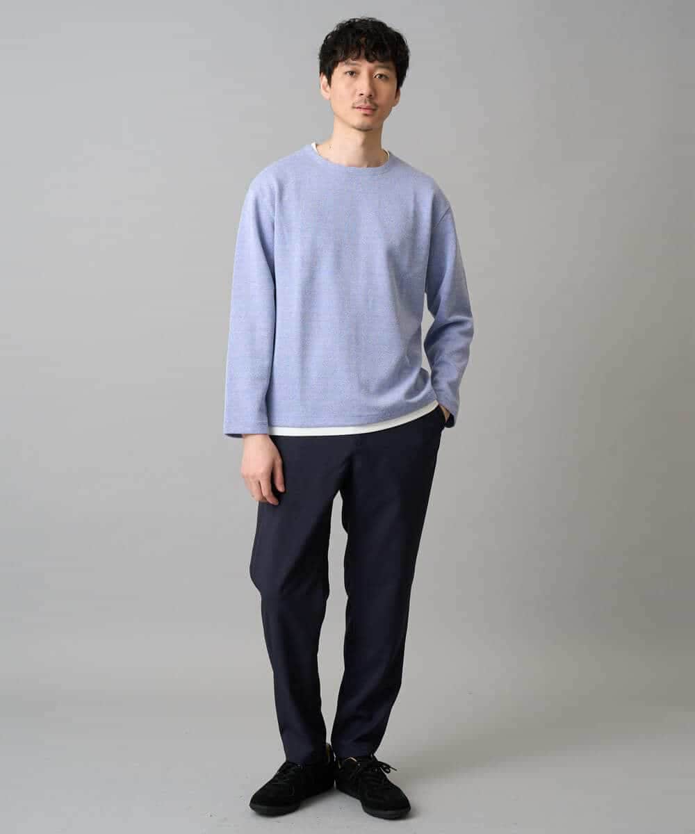 KHLED03069 a.v.v MEN(アー・ヴェ・ヴェ) 【イージーケア/洗濯機で洗える/毛玉になりにくい/ストレッチ】アムンゼンストレッチセミルーズパンツ ベージュ